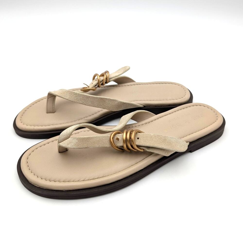 Rag & Bone Gia Suede Flip Flops Sandals Women's Macadamia Size US6.5 EU36.5
